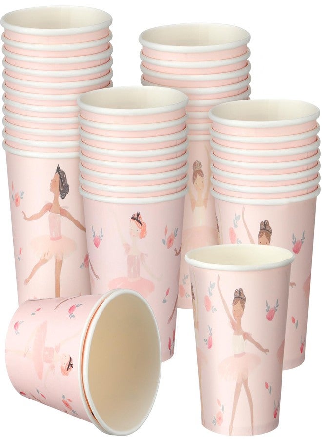 Afarnook 50 Pcs Pink Ballerina Paper Drinking Cups 9 oz Pink Ballet Tutu Dancer Cute Disposable Cups for Ballet Wedding Baby Shower Birthday Ballerina Party Decorations, Beverage, Travel, Picnic - Image 1